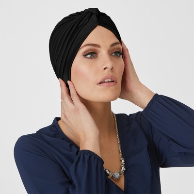 'Pleated Turban' headwear, Natural Image