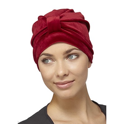 Velveteen Turban, Claret, Natural Image